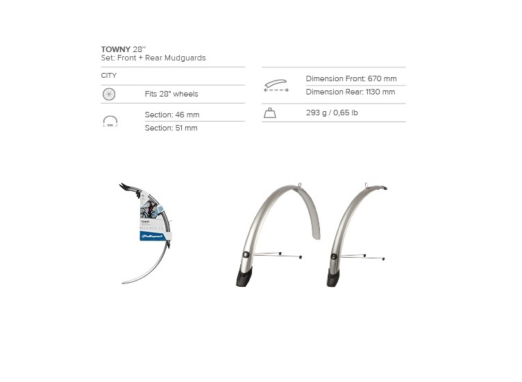 GUARDABARROS BICICLETA JUEGO TOWNY CITY 28 46 MM.